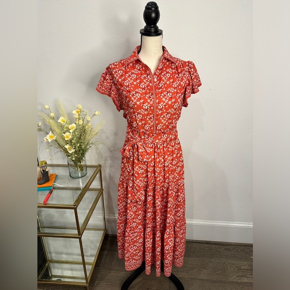 NWOT Max Studio Red Flutter Sleeve Maxi Dress | Size XS - Picture 2 of 10